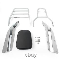 Detachable Backrest Sissy Bar Luggage Rack Fit Honda VTX 1800F 2005-2011 Chrome