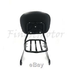 Detachable Backrest Sissy Bar&Luggage Rack For Harley Dyna 10-later FXDF FXDWG