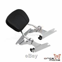 Detachable Backrest Sissy Bar & Luggage Rack For Harley Softail FLST FXST 00-06