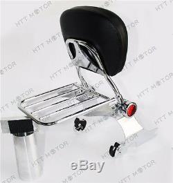 Detachable Backrest Sissy Bar Luggage Rack For Harley Sportster 94-03 Adjustable