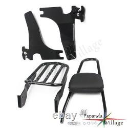 Detachable Backrest Sissy Bar + Luggage Rack For Harley Sportster XL1200C 04-16