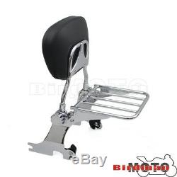 Detachable Backrest Sissy Bar Luggage Rack For Harley Sportster XL1200 883 04-Up