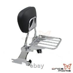 Detachable Backrest Sissy Bar Luggage Rack Set For HD Sportster 04up XL 1200 883