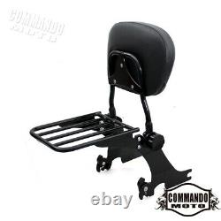 Detachable Backrest Sissy Bar Luggage Rack combo For Harley Sportster XL 94-Up