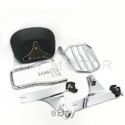 Detachable Backrest Sissy Bar Luggage Rack for Harley Softail Night Train DELUXE
