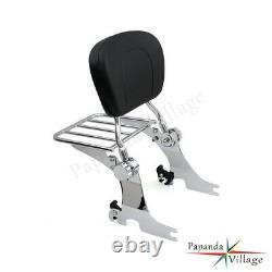 Detachable Backrest Sissy Bar Luggage rack For Harley Davidson Sportster 2004-UP