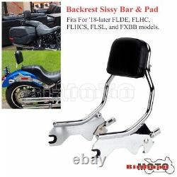 Detachable Backrest Sissy Bar Pad For Harley Softail FLDE FLHC Street Bob 18-21