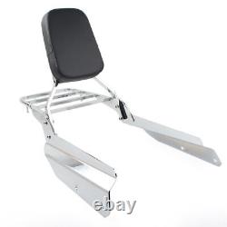 Detachable Backrest Sissy Bar Pad Rear Luggage Rack For Honda VTX 1300C Chrome