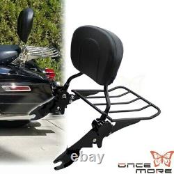 Detachable Backrest Sissy Bar Rack Luggage For Harley Road Glide Ultra FLTRUSE
