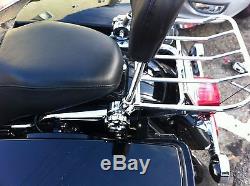 Detachable Backrest Sissy Bar and Luggage Rack with Lock for Harley Touring 97-08