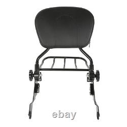 Detachable Backrest Sissy Bar with Luggage Rack For Harley Touring Road King 09-23