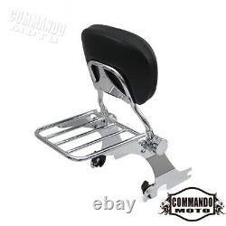 Detachable Backrest Sissy bar Luggage Rack For Harley Sportster XL883 1200 04-21