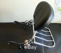 Detachable Backrest Sissy bar & Luggage Rack for Harley Touring Davidson 97-08