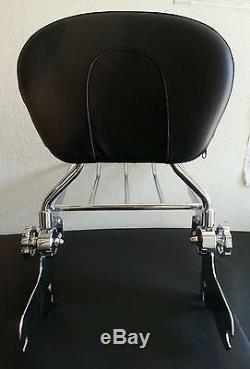 Detachable Backrest Sissy bar Luggage rack combo For Harley Touring 1997-2008