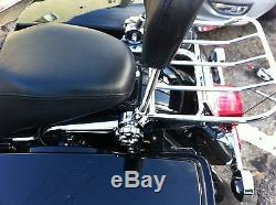 Detachable Backrest Sissy bar Luggage rack combo For Harley Touring 1997-2008