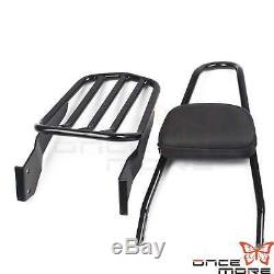 Detachable Backrest Sissybar Luggage Rack for Harley Sportster XL883 1200 04-UP