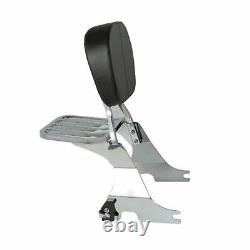 Detachable Black Sissy Bar With Rack for Harley XL 1200 T Superlow 15-17