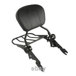 Detachable Black Sissy Bar withRack for Harley-Davidson FLHR Road King 18-18