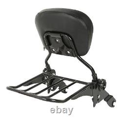 Detachable Black Sissy Bar withRack for Harley-Davidson FLHR Road King 18-18