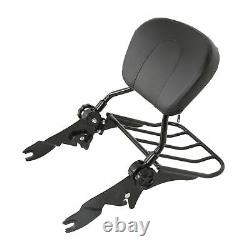 Detachable Black Sissy Bar with Rack for Harley Electra Glide Ultra Limited 10-18