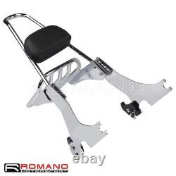 Detachable Chrome Backrest withPad Sissy Bar For Harley Sportster XL883 1200 94-03