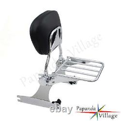 Detachable Chrome Sissy Bar Backrest withLuggage Rack Kit For Harley Dyna FXDL FXD