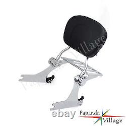 Detachable Chrome Sissy Bar Backrest withLuggage Rack Kit For Harley Dyna FXDL FXD