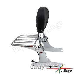 Detachable Chrome Sissy Bar Backrest withLuggage Rack Kit For Harley Dyna FXDL FXD