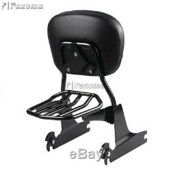 Detachable Motorcycle Sissy Bar Backrest with Luggage Rack For Harley Dyna 06-Up