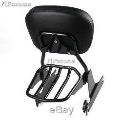Detachable Motorcycle Sissy Bar Backrest with Luggage Rack For Harley Dyna 06-Up