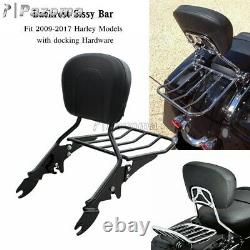 Detachable Passenger Backrest Pad Sissy Bar Fit Harley Touring Electra Glide