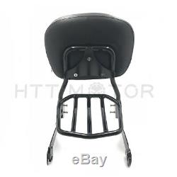 Detachable Passenger Backrest Sissy bar Rack For Harley Dyna 08-09 FXDF and fxdf
