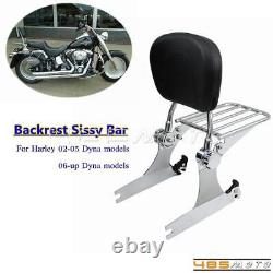 Detachable Passenger Sissy Bar Backrest For Harley Dyna Low Rider FXDL Chrome
