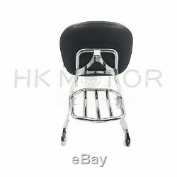 Detachable Passenger Sissy Bar Backrest with Luggage Rack Sportster XL883 04-16