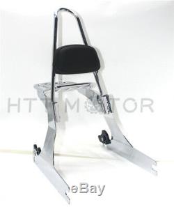 Detachable Rear Backrest Sissy Bar Luggage Rack For Harley Davidson Dyna 06-UP