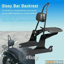 Detachable Rear Backrest Sissy Bar Luggage Rack For Harley Dyna Low Rider FXDL