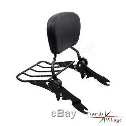 Detachable Sissy Bar BACKREST with Luggage Race For Harley Touring Model 2009-2017