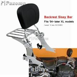 Detachable Sissy Bar Backrest Luggage Rack For Harley Sportster SuperLow XL883L