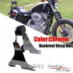 Detachable Sissy Bar Backrest WithPad For Harley Davidson Sportster XL 2004-2017