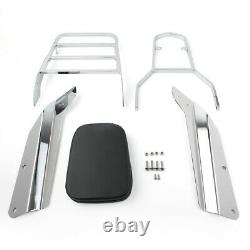 Detachable Sissy Bar Backrest with Luggage Rack Fit Honda VTX 1300C 1800C Chrome