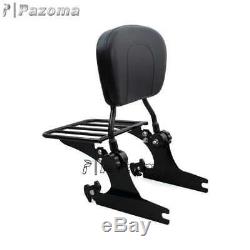 Detachable Sissy Bar Backrest with Luggage Rack For Harley FXST FXSTB FXSTC 06-Up