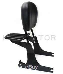 Detachable sissybar backrest luggage rack For Harley 02-19 FXD Dyna Super Glide
