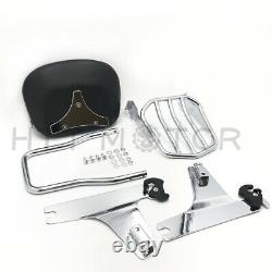 Detachable sissybar backrest luggage rack For Harley 05-19 FXD Dyna Super Glide
