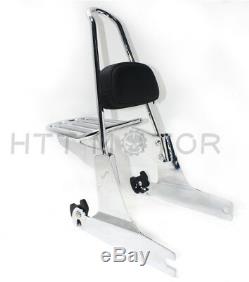 Detachable sissybar backrest luggage rack For Harley Dyna Models 2007-2016