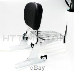 Detachable sissybar backrest luggage rack For Harley Softail Deluxe 2006-2017 Ch