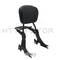Detachable sissybar backrest luggage rack For Harley Sportster 94-03 Black