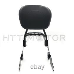 Detachable sissybar backrest luggage rack For Harley Sportster 94-03 Black
