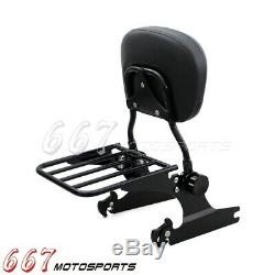 For 2000-2019 2005 Harley Softail Detachable Backrest Sissy Bar with Luggage Rack
