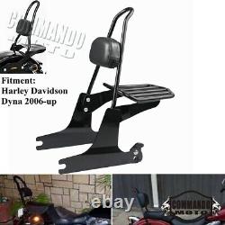 For Harley Davidson Dyna Detachable Rear Backrest Sissy Bar Luggage Rack Kit