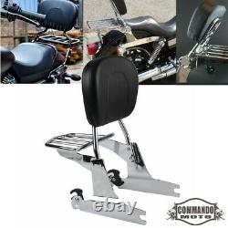For Harley-Davidson Low Rider FXDL Sissy Bar Backrest Pad Luggage Rack (2008-21)